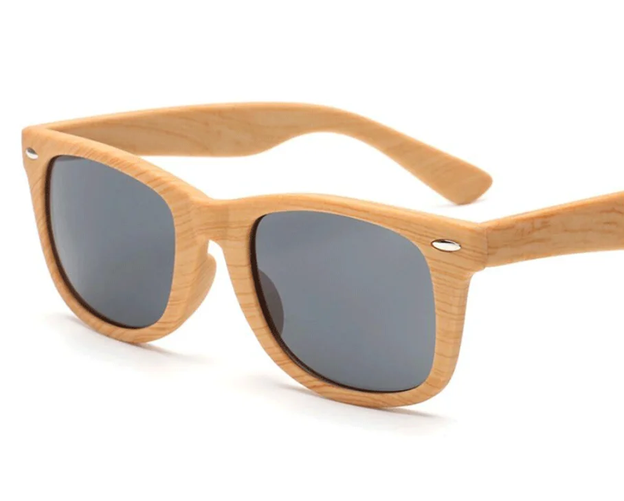 Mens Bamboo Sunglasses Shield Retro Vintage Wooden Square Glasses