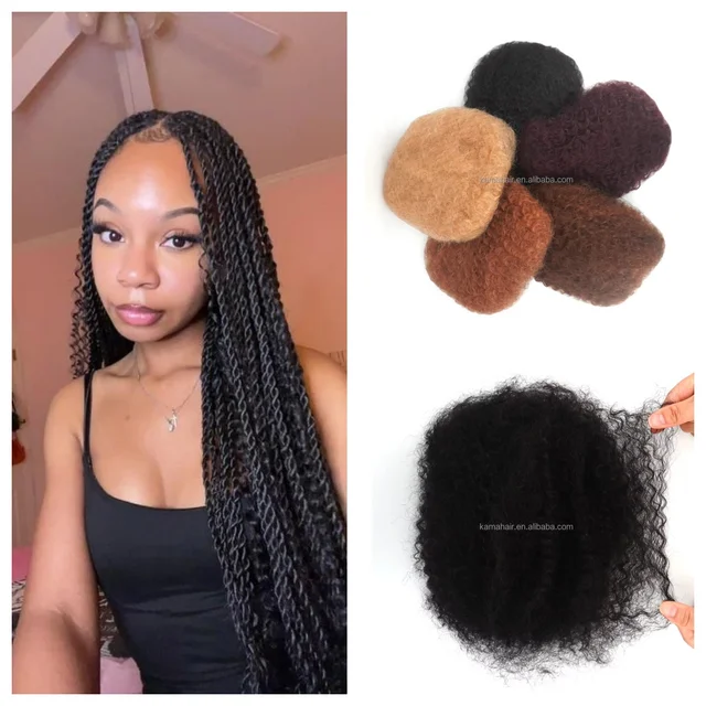 KAMA KC3W Afro Kinky Remy Brazilian Hair Braiding Dreadlocks Loc Repair Dreadlock Extensions Twists Braids Clip-in