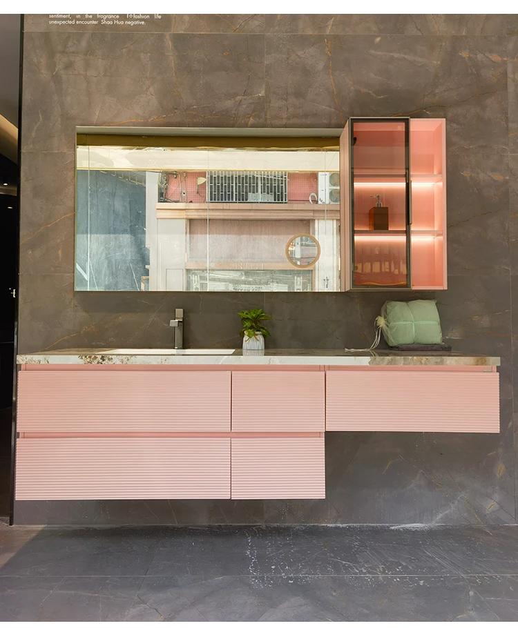 Modern Furniture Wall Mounted Cabinet Glass Door Vanity Set Sink ...