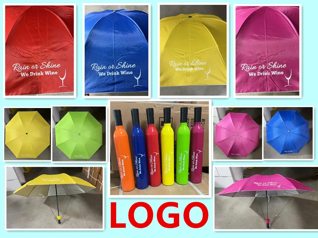 LS Promotional Cheap Umbrella Customized Deco Wine Bottle Umbrella