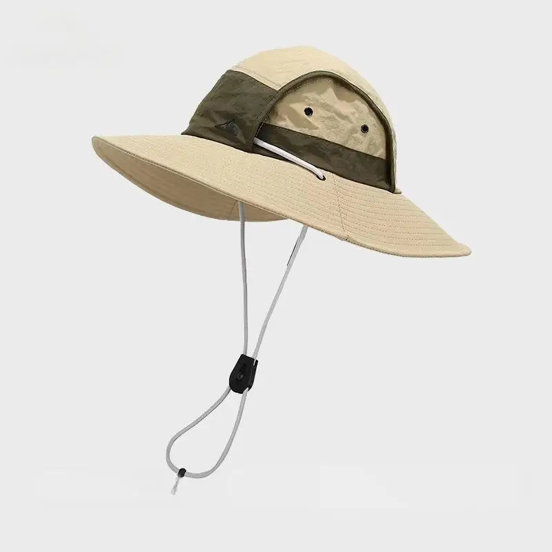 Chapéu de caminhada respirável de aba larga com proteção solar_voghion.com