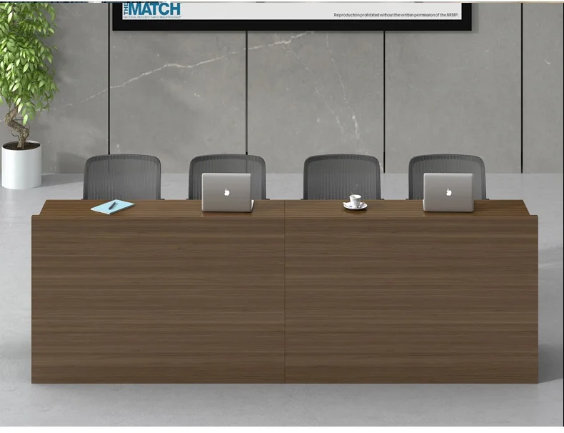 Modern Design Training Table and Chair Set Long Wooden Panel Negotiation Table for Employee Training Office Furniture