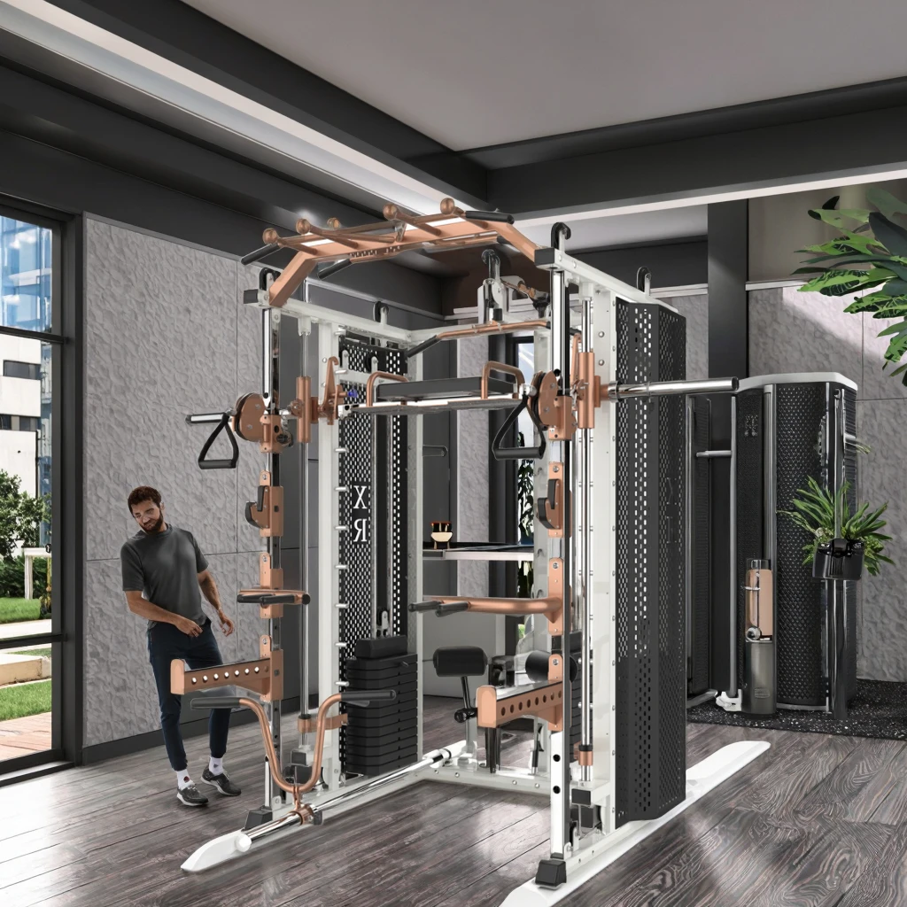 XinRui Multifunction Home Gym Multi Function Station Equipment Smith Machine Power Rack Multi Function Station for Exercise