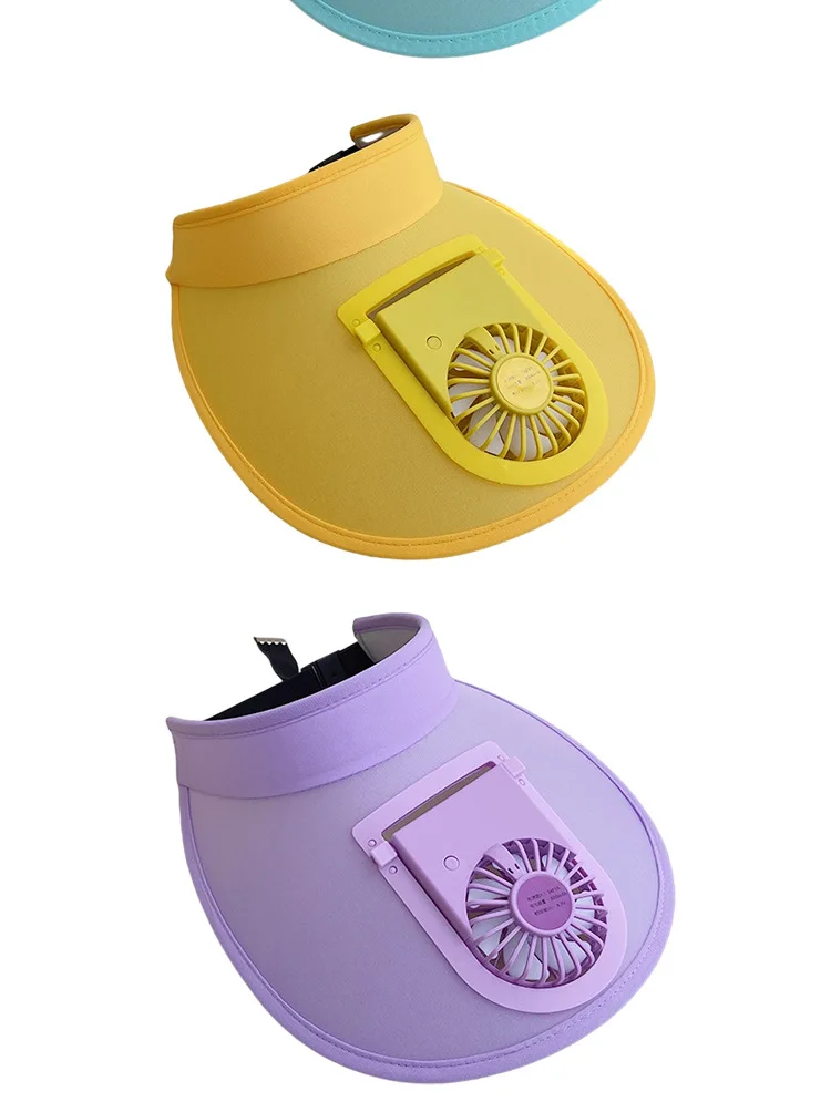 MTBB Rechargeable Fan Cap Solar Panel Powered Hats Summer Beach Outdoor Carton Adult Children Visor