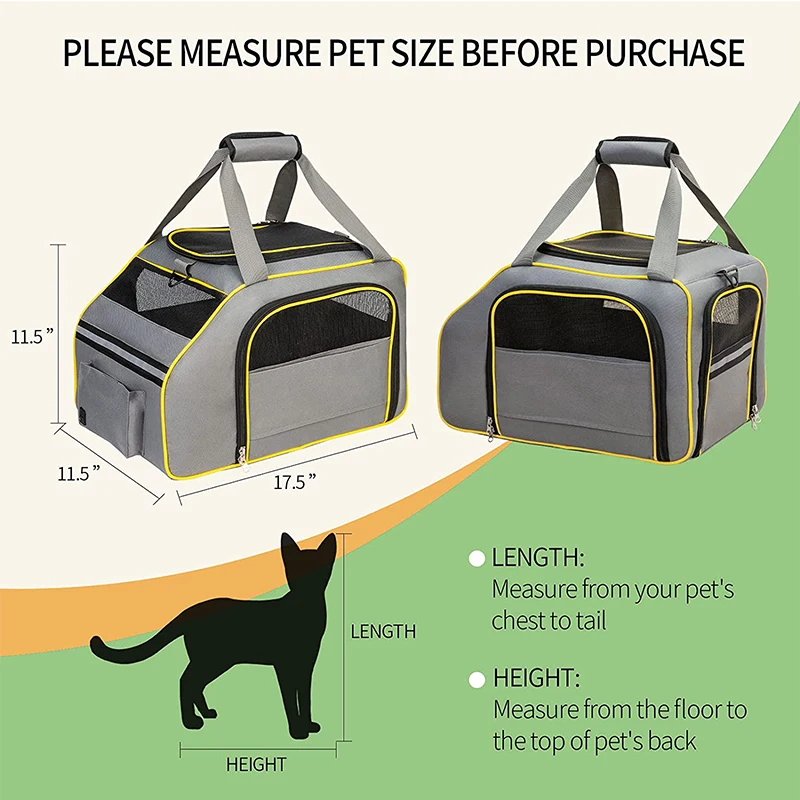 Airline Approved Carrier for Small Medium Cats Dogs Kitten Ribbits JESSVGO Pet Carrier Cat Travel Bag Soft-Sided Carriers Collapsible. 