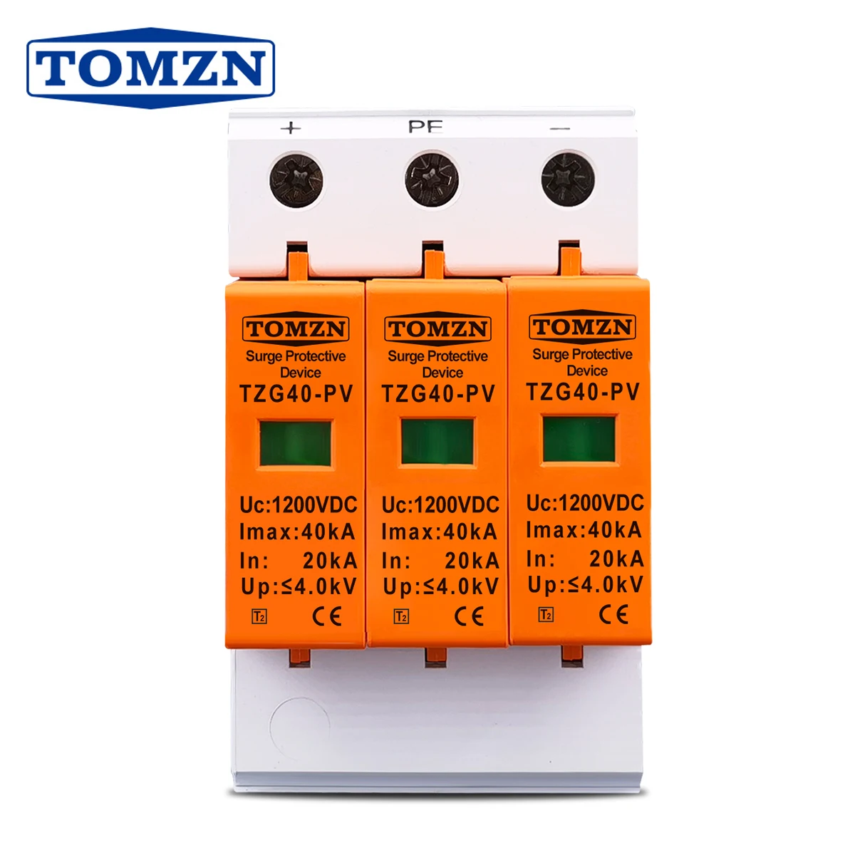 TZG40-PV SPD DC 1200V TOMZN 20KA~40KA House Surge Protector Protective Low-voltage Arrester Device