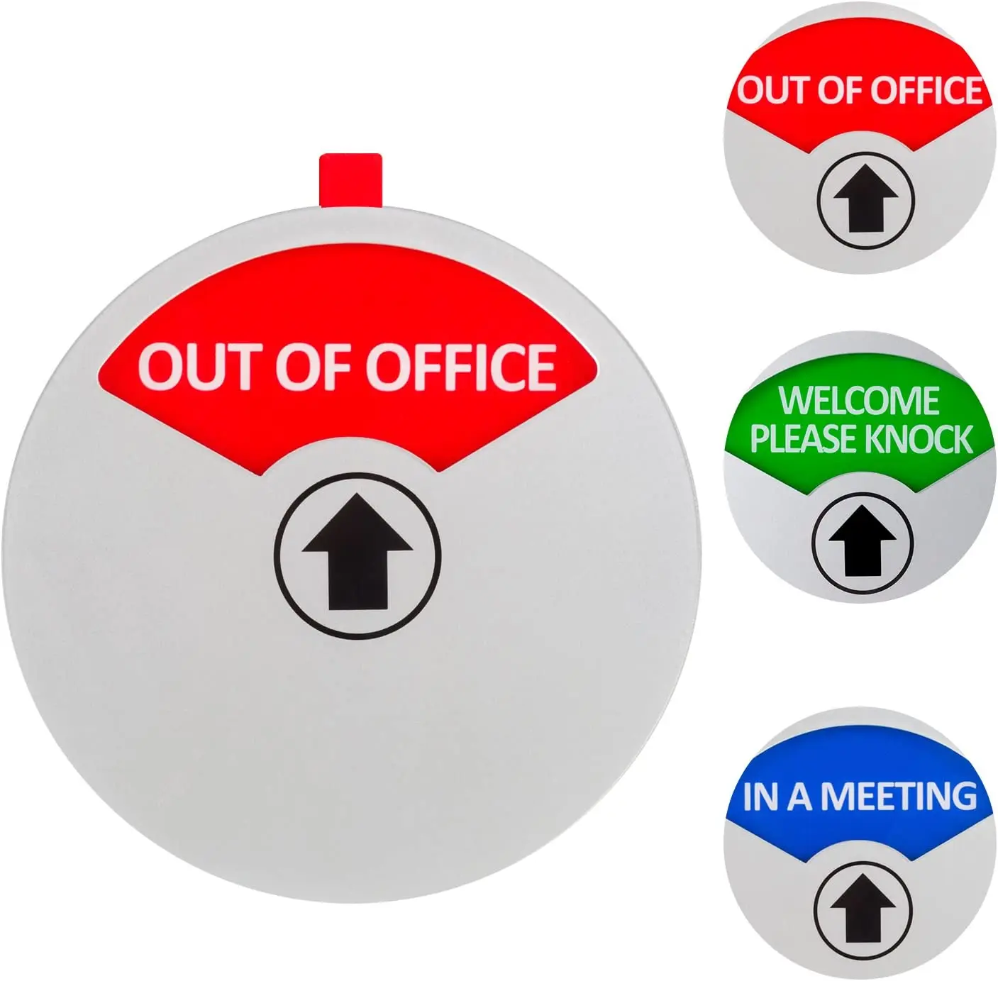 High Quality Custom Magnetic Round in a Meeting Out of Office Please Knock Do Not Disturb Acrylic Door Sign for Office Front Doo