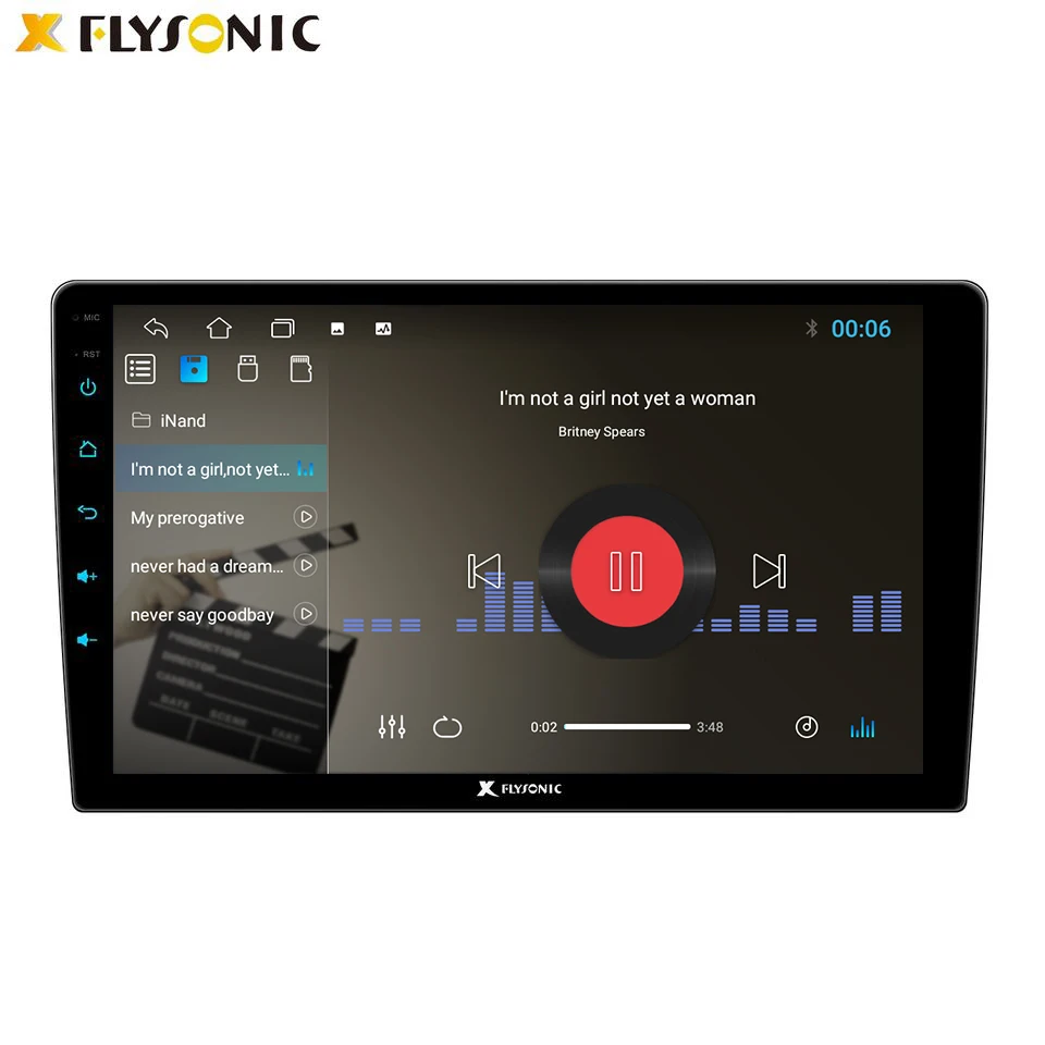 Flysonic 2 Din 9 Inch Android Car Player Big Screen Touch Screen Car Rearview Monitor Stereo MP5 Multimedia Auto Electronics