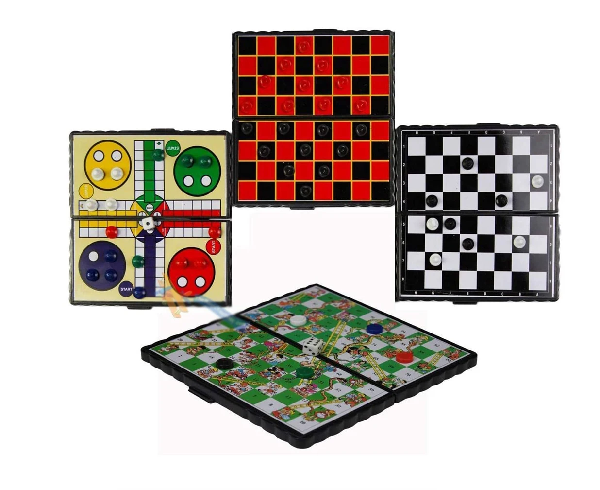 Mini Magnetic Travel Board Games - Chess , Ludo , Snakes and Ladders,  Draughts