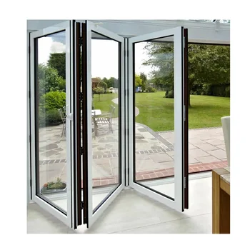 Multi Slide Arched Exterior Doors Hurricane Frameless Tempered Double Glass Aluminum Sliding Door With Screen