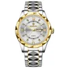 15 Relojes de Hombre Estilo Dorado, Caja Blanca, Correa Plateada