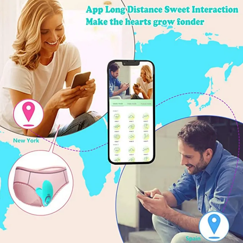 Women's Wireless APP Remote G-Spot Vibrator Multi-Frequency Clitoris Stimulator And Dildo Wearable Sex Toys_voghion.com