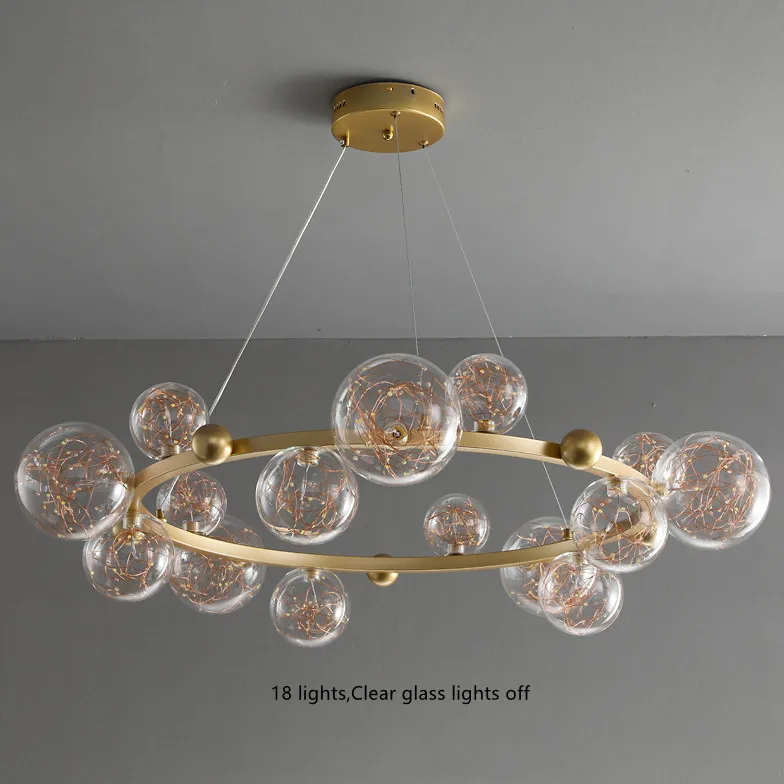 Circular chandeliers imported from china modern glass ball chandelier pendant lamp for kitchen gold led light chandelier pendant