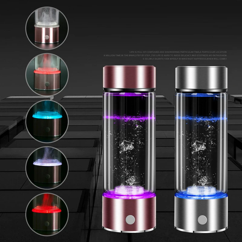 Hotsale 400ML SPE PEM LED Portable No Residual Chlorine Ozone Rich Hydrogen Generator Water Ionizer Bottle