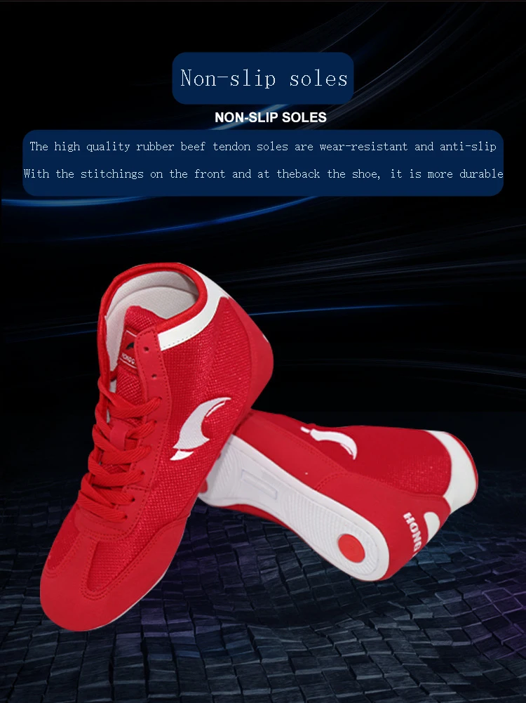 Custom Logo Boxing Shoes Rubber Professional Weightlifting Wrestling