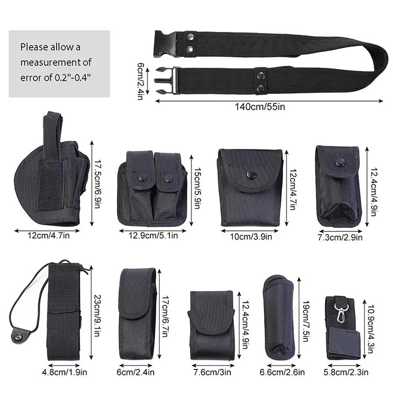 Wholesale Multifunctional Wear-resistant Tactical Security Duty Belts Holster Flashlight Pouch Sets Utility Kit Belt Duty Belt
