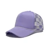 checkered mesh cap, light purple