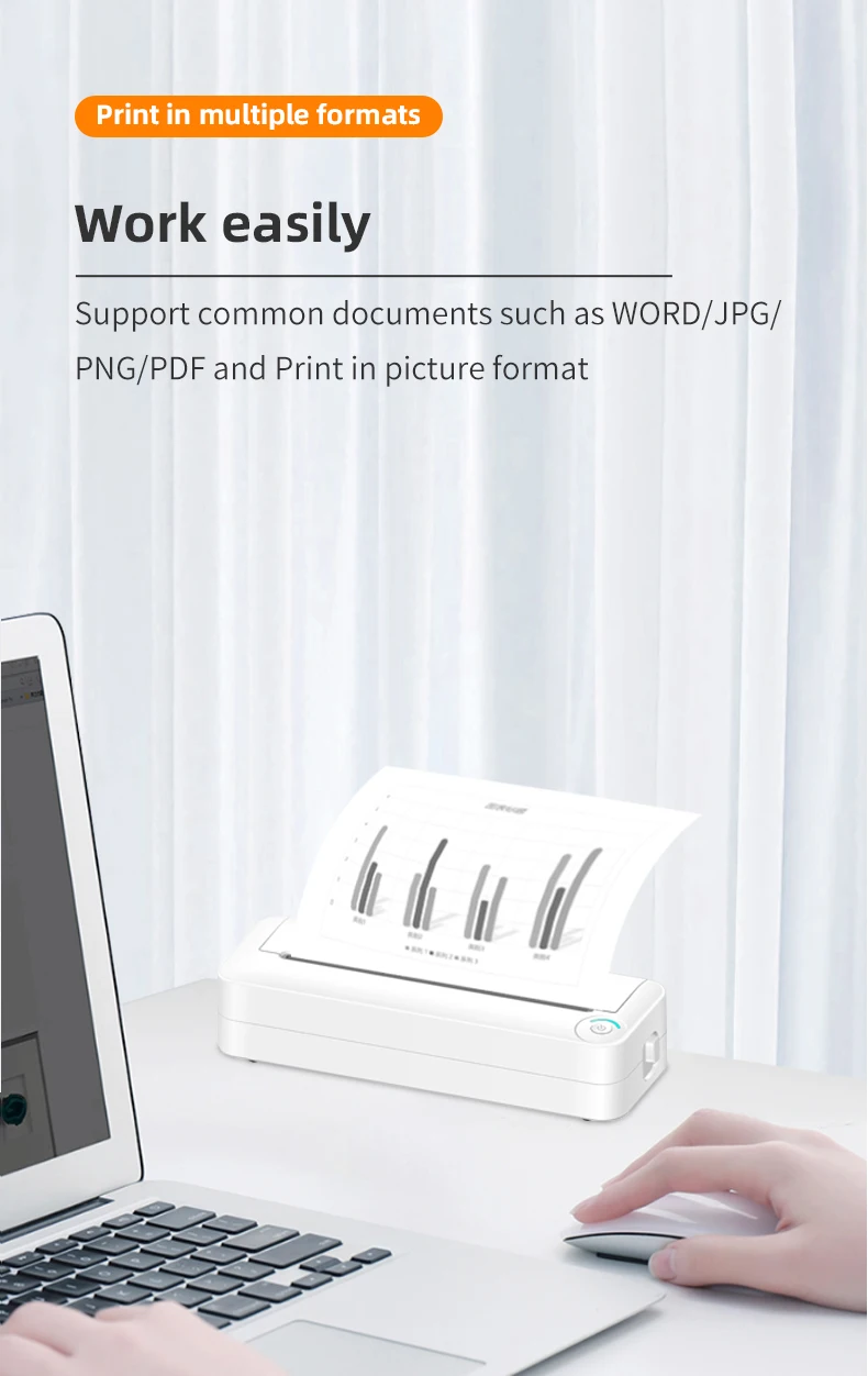 Inkless Portable A4 Size Printer For Pdf Document Printing Wireless Thermal Printer A4 With Usb