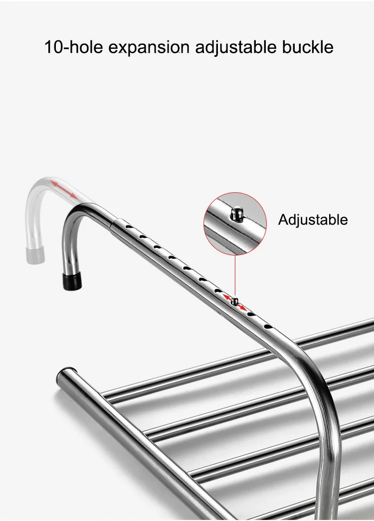Portable Retractable All Stainless Steel Clothesline Indoor Outdoor Laundry HangerTelescopic Clothes Dryer