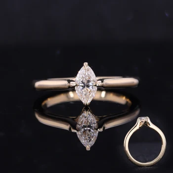 Starsgem 10k 14k 18k white/yellow/rose gold marquise cut moissanite wedding ring