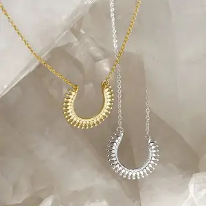Xuan Huang Small 925 Sterling Silver Horseshoe Necklace for Women 14K Gold & Rhodium Plated Wholesale Marrakech Inspired Design