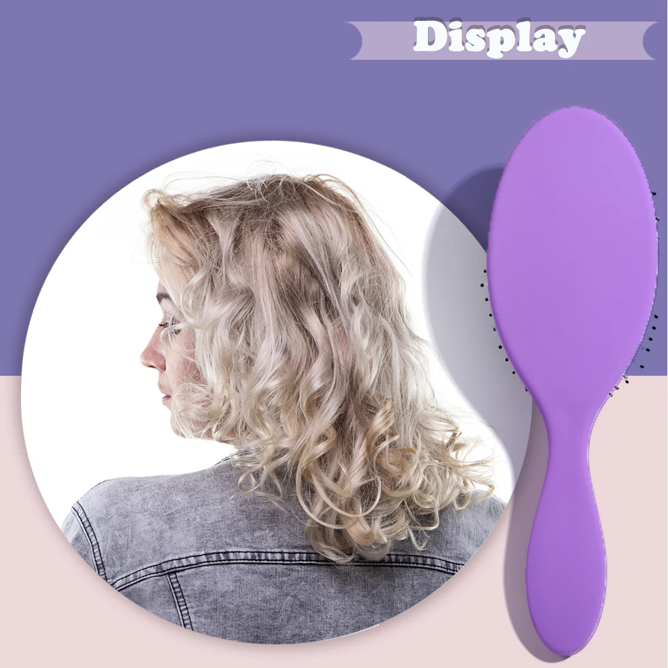 
Радужная расческа для волос с овальной щетиной кабана 