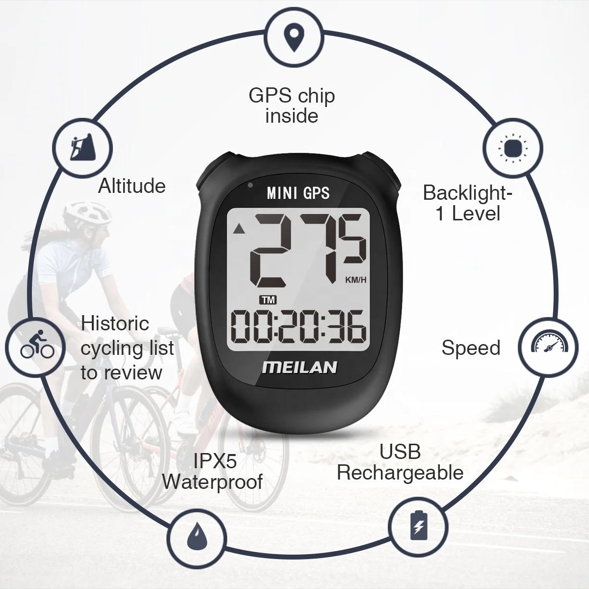 Мини-компьютер с GPS-байком беспроводной Велосипедный одометр и спидометр велосипедный компьютер водонепроницаемый