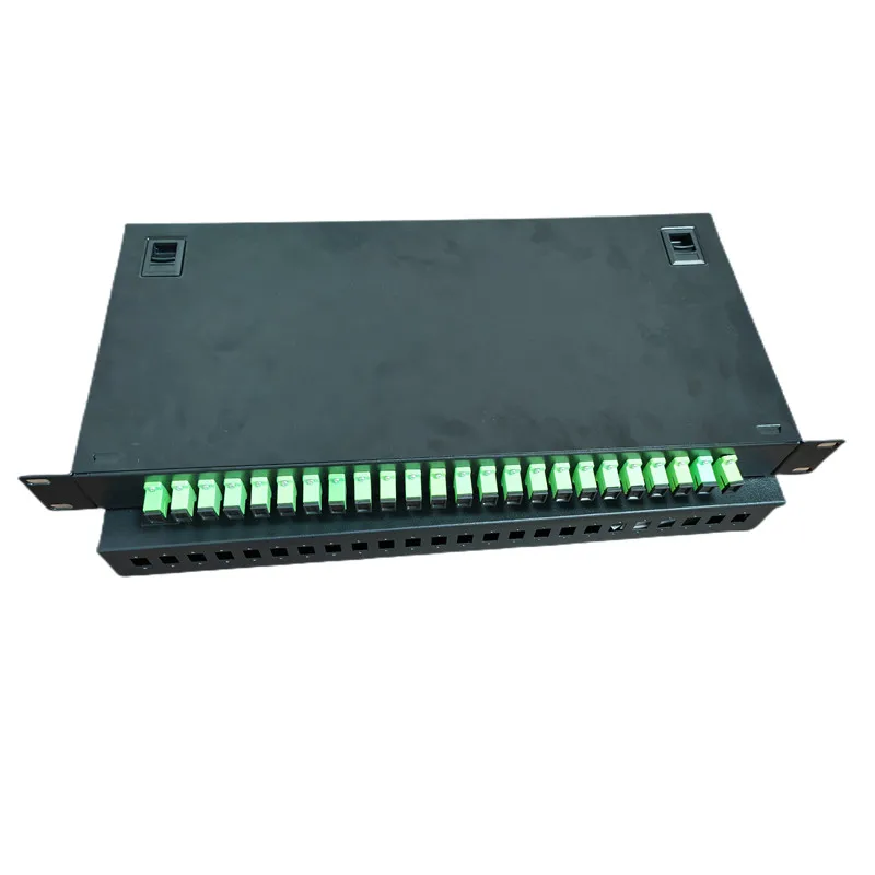 Fixed Simplex SC UPC 1U 24 Ports Fiber Optic Patch Panel 19 Inch Standard Installation for ODF Network Cabinet