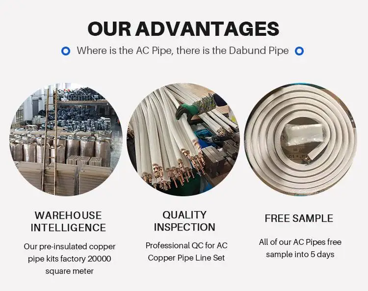 HVAC parts 15ft 25ft 35ft Insulated Copper Tube White Pe Copper Pipe AC Installation Kit supplier