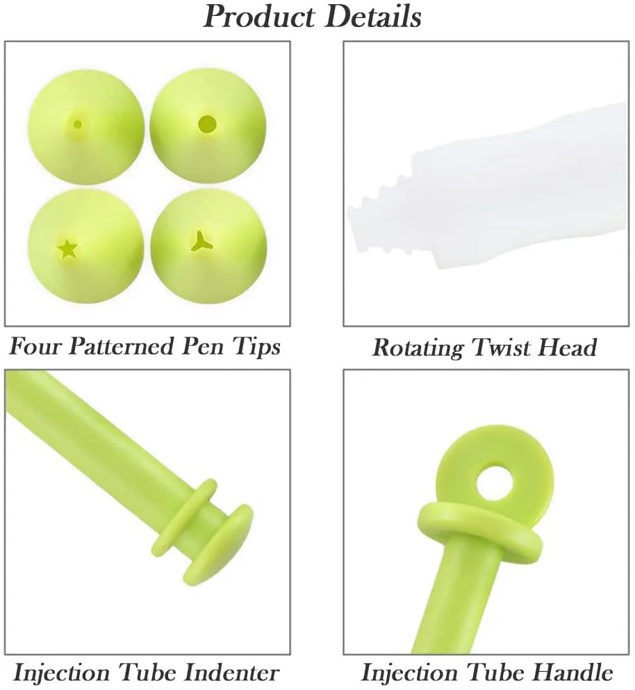 Cake Decorating Tools with 4 Patterns of Icing Piping Pen Tips for Cake Icing Cake Decorating Pens Kit