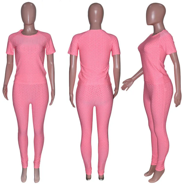 New Arrivals High Quality Women Fashion Clothing 2021 Spring Bodycon Two Piece Set Solid Color 2 Piece Set
