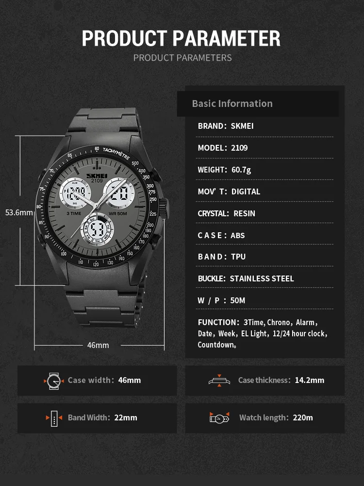 Skmei 2109 Analog Digital Watch