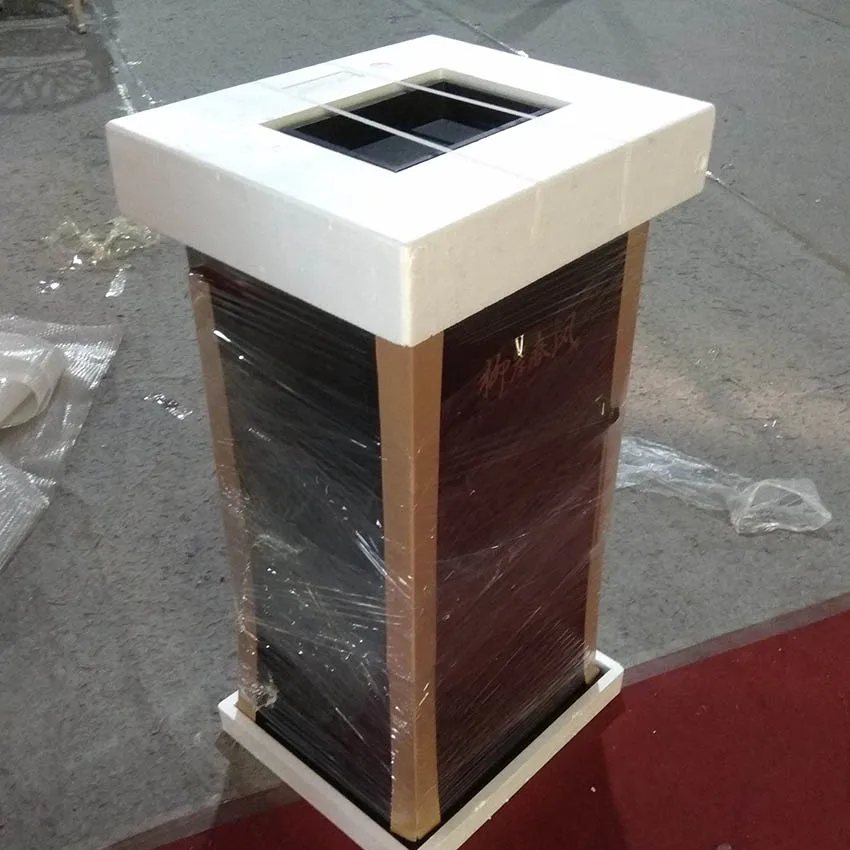 Luxury Outdoor Cast Aluminum Trash Can Single Barrel For Park Hotel