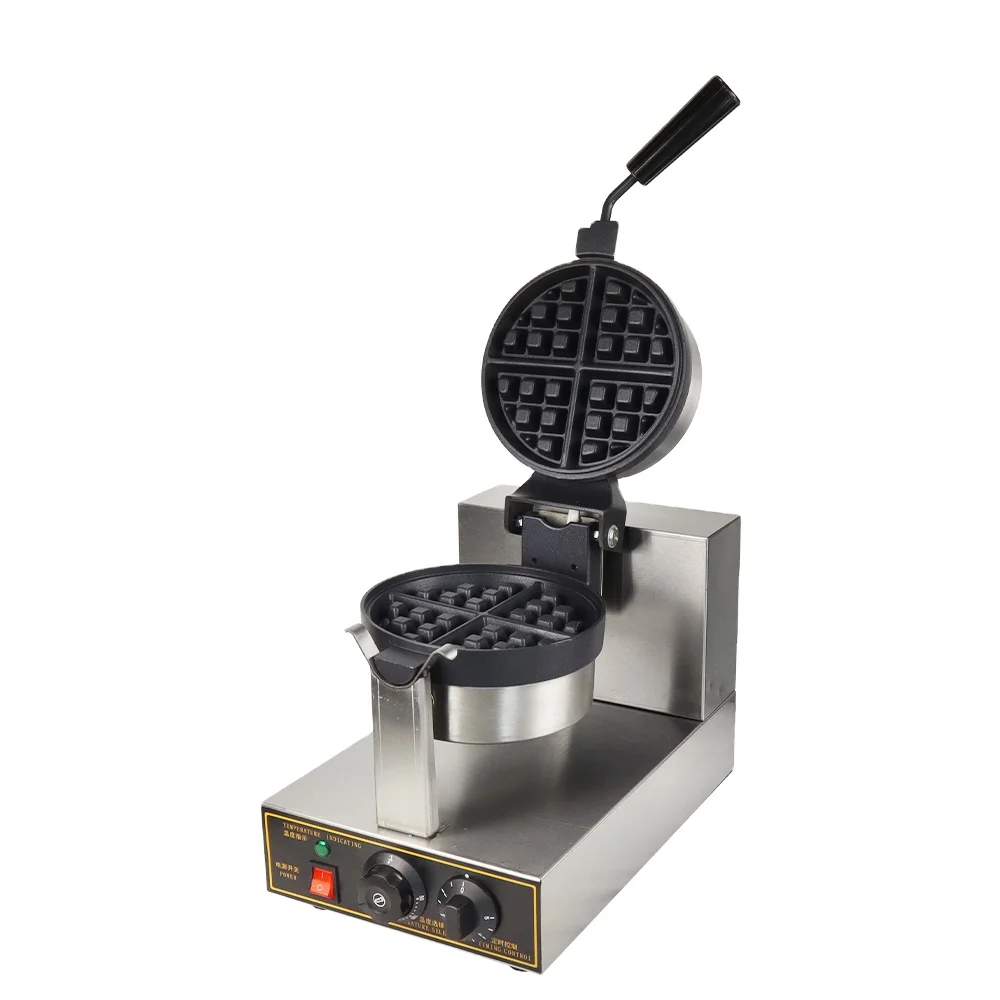 1-Plate Wholesale Price Rotary Waffle Maker Machine Commercial Snack Equipment