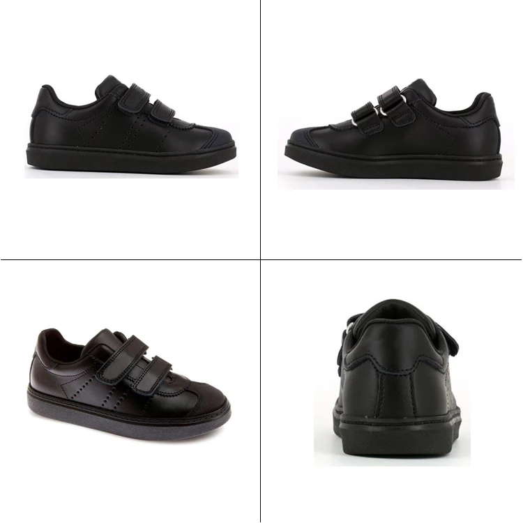 Wholesale Custom OEM Student's Children Kids Genuine Leather Buckle Strap  Black School Uniform Dress Shoes