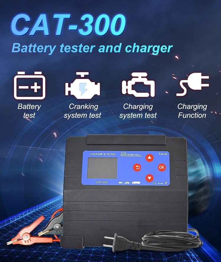 Lancol 12v 15a Battery Tester And Car Lithium Ion Battery Charger Integrated Detector Cat 300