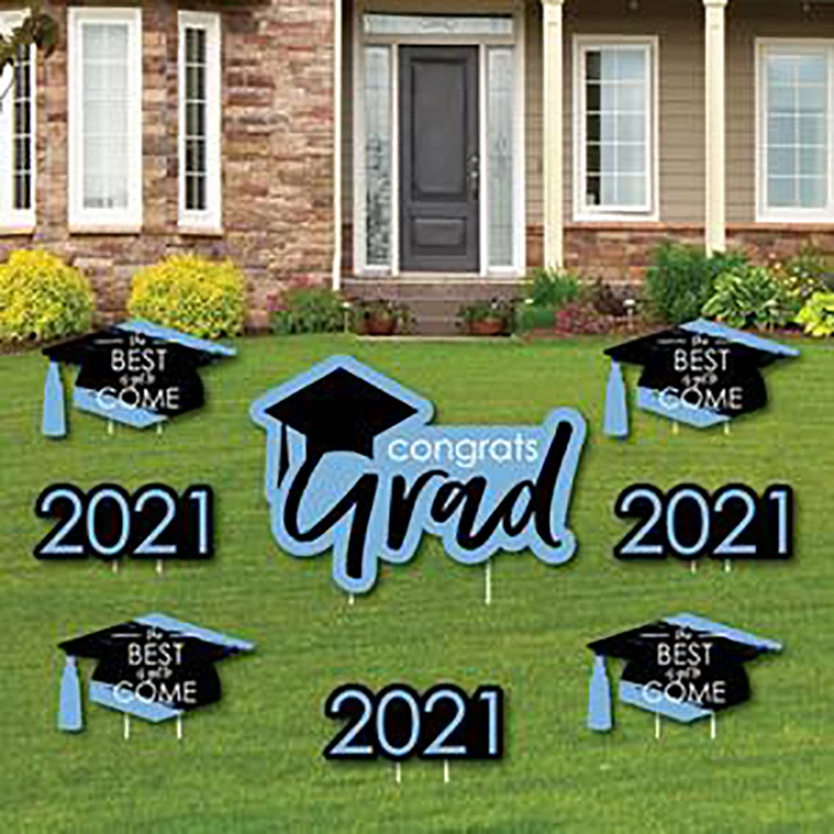 Customized Corrugated Cardboard Graduation Season Yard Sign With Fiber Pile,Campus Graduation Enrollment Lawn Sign Sign