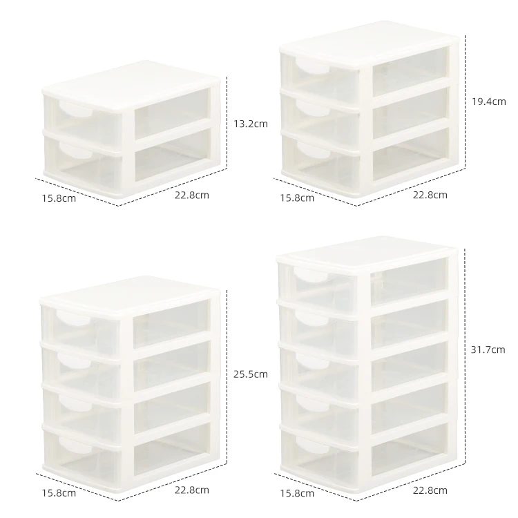 ITEM NO.5200 Factory 2/3/4/5 layers Plastic Home Office Desktop Stackable Storage Box Jewelry Makeup Organizer Drawers