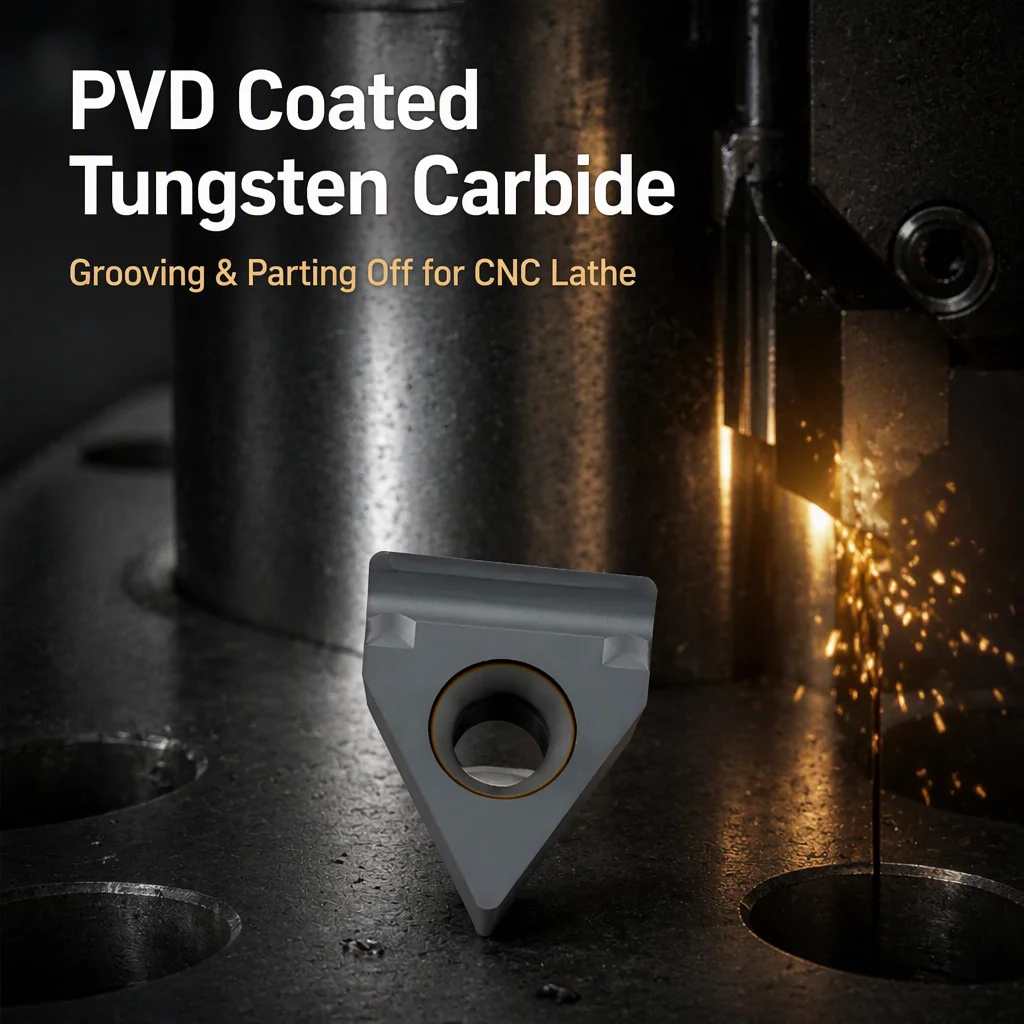 PVD Coated Tungsten Carbide Grooving and Parting Off Turning Tool Insert TGUN1400-120-F DM4215 for CNC Lathe