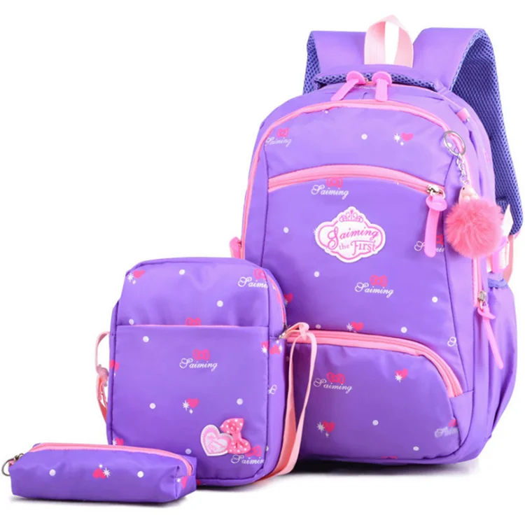 Wholesale Children School Bags 3 Piece Set Girls Waterproof Cute Bow  Primary Student Bookbag New Design Girl School Backpack From m.