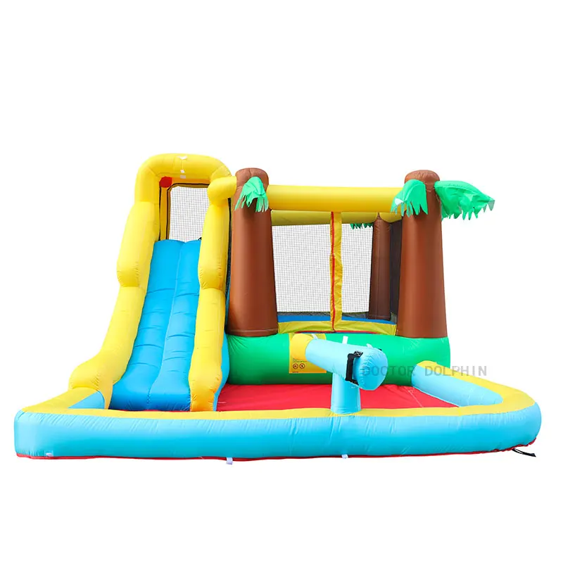 Fun Air Slide Palm Tree Bounce House Inflatable Water Slide With Blower ...