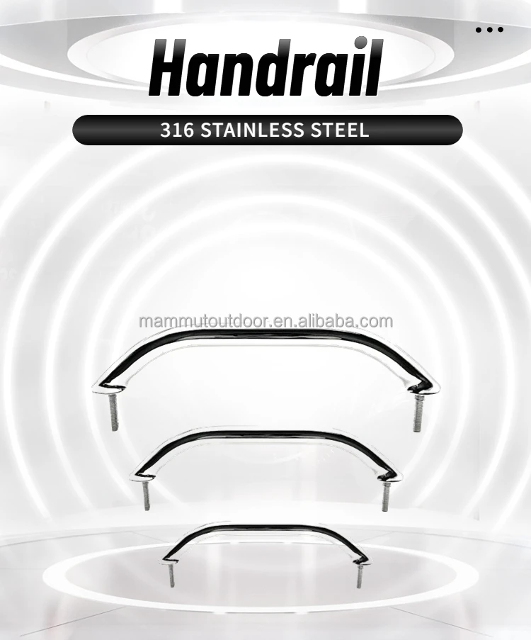 thumbnail image 2 of Uranus Pair 9" Stainless Steel Oval Grab Handles – For Boat, Caravan, RV, Bath & Shower 2 of 4