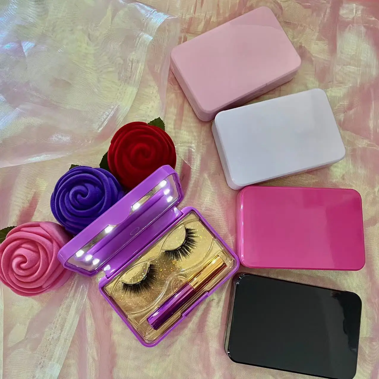 Водонепроницаемый 8 видов цветов палитры теней для век СТМ Косметика Макияж высоко пигментированные тени ручка со светодиодным фонариком чехол