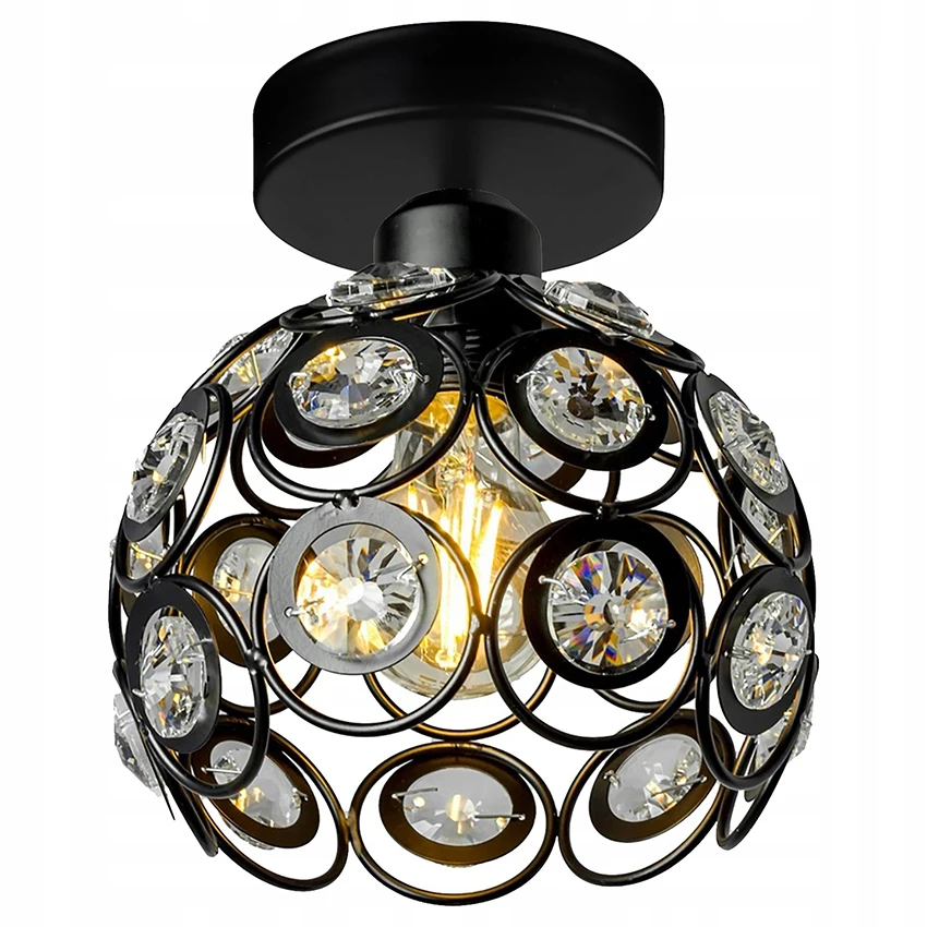 黑色空心铁水晶天花板照明灯具室内led吊灯 Buy Led侧光吸顶灯 吊灯现代 E27 Product On Alibaba Com