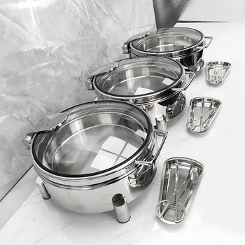 Modern Stainless Steel Electric Buffet Food Warmer 9L Hotel Use Chafing Dish Pan to Keep Food Warm