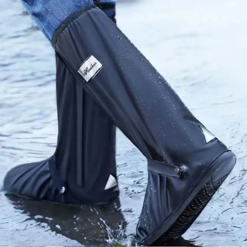 Rainproof Shoe Cover Anti Slip Thickened Wear-resistant Outdoor Sand Resistant High Cylinder Riding Boots Cover in Rainy Days
