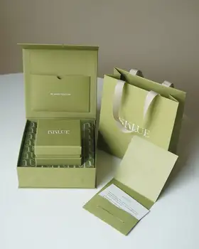 Luxury Custom Logo Luxury Paper Gift Jewelry Box Set Fashion Jewelry Packaging with Handle Convenient for Shopping