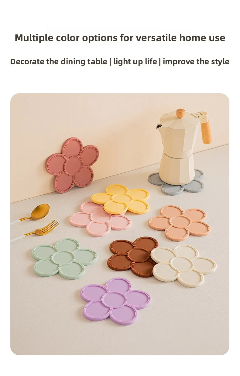 Modern Reusable Silicone Heat Resistant Anti-Scalding Placemat Coaster Bowl Plate Mat for Household Countertop Dining supplier