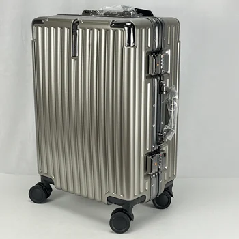 Unisex Hot Sale Aluminum Luggage Trolley Luggage Bags Unisex Spinner Aluminum Suitcase Set travel suitcase on wheels luggage