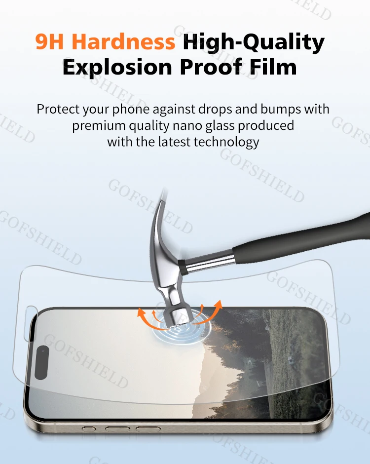 9H Nano Glass Explosion Proof Screen Protector Film Accepted Customized ...